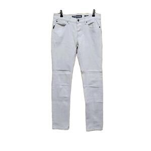 Social Collision Mens Designer Skinny Leg Pants White 30 X 32 Rude Lipservice
